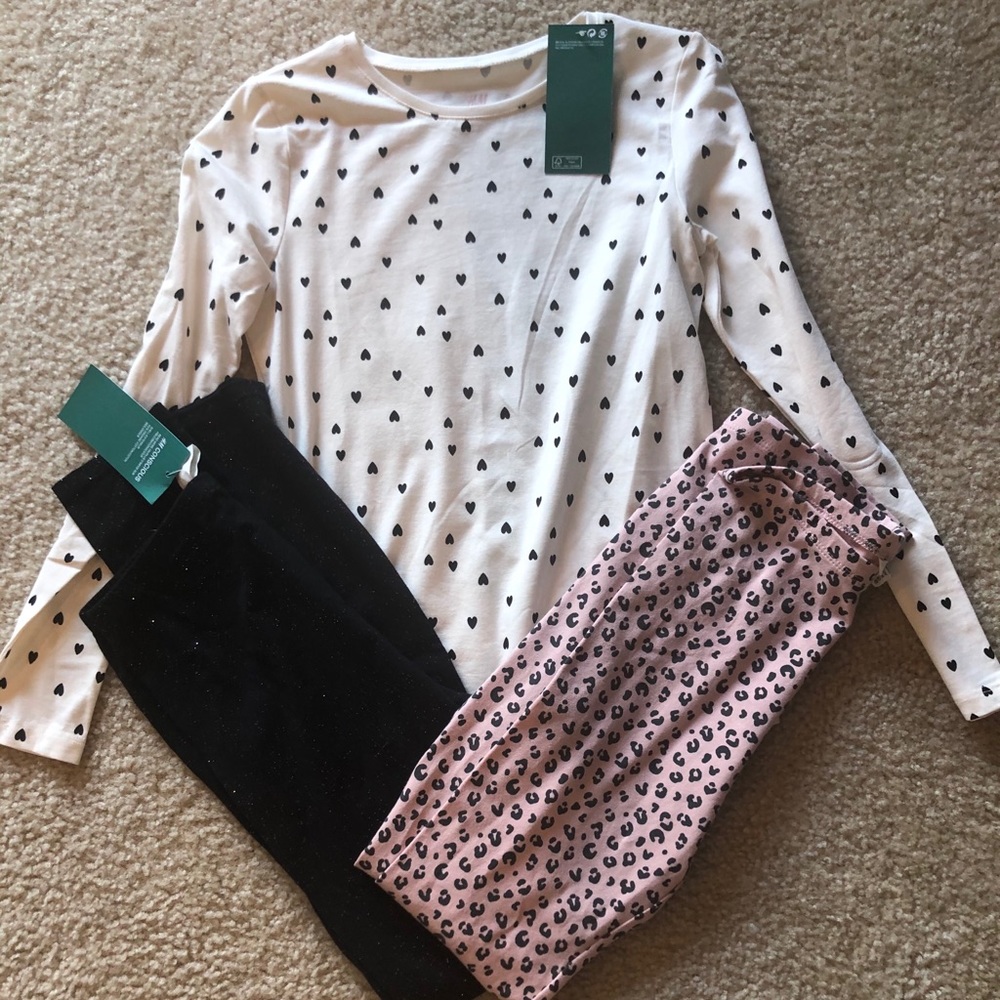 H&M Girls Leggings and Long Sleeved Shirt
